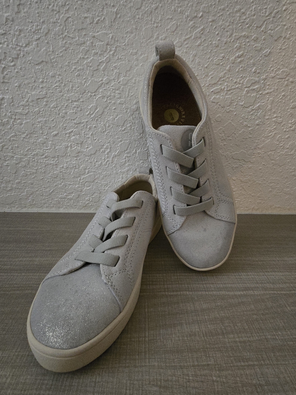 REVITALIGN White Suede Casual Sneaker with Subtle Shine